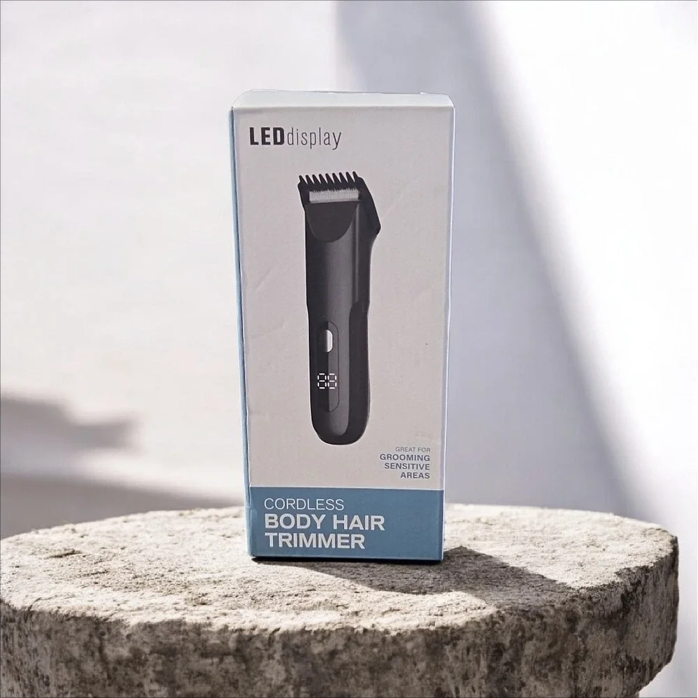Cordless Body‎ Hair Trimmer w/ LED Display, Waterproof Grooming Sensitive Areas